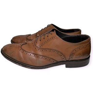 Adam Derrick To Boot New York Men’s Size 10 Dark Tan Wingtip Brogue Oxford Shoes